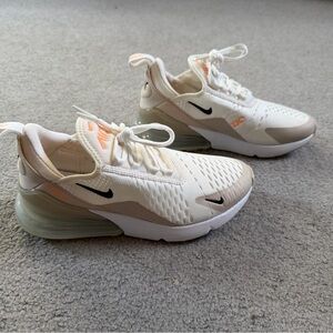 Nike Air Max 270 Cream and Tan Sneakers